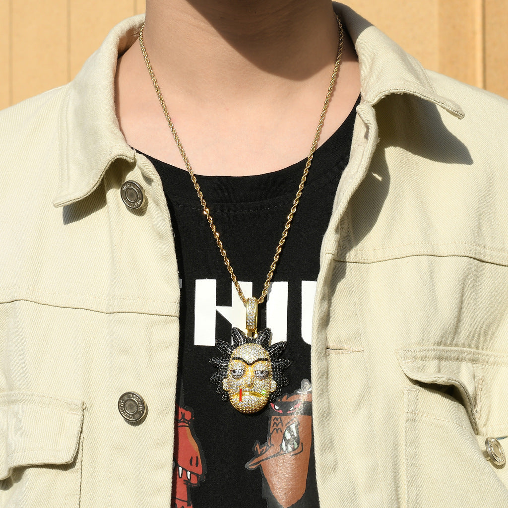 Iced Evil Rick Blooding Nose Zircon Pendant