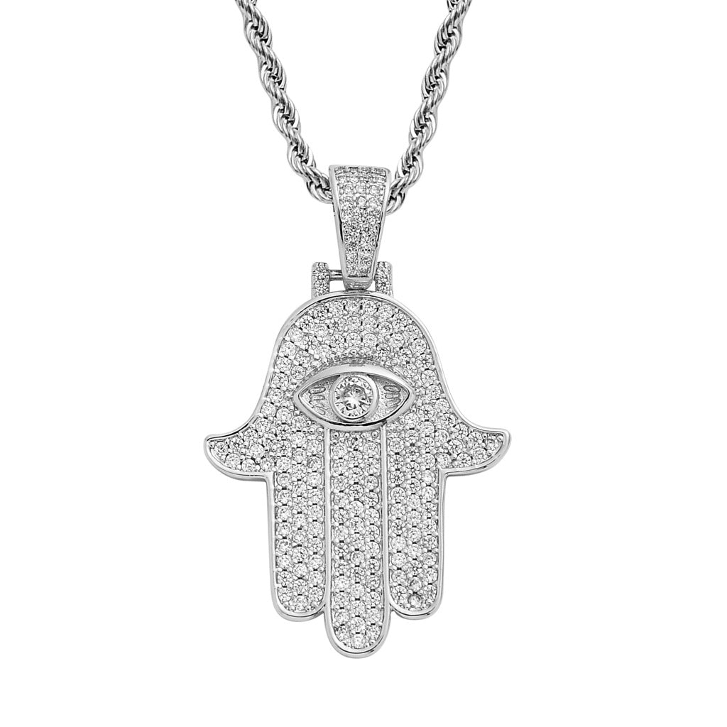 Iced Fatima's hand khamsah Pendant
