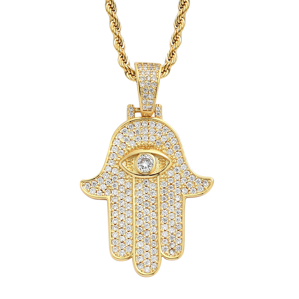 Iced Fatima's hand khamsah Pendant