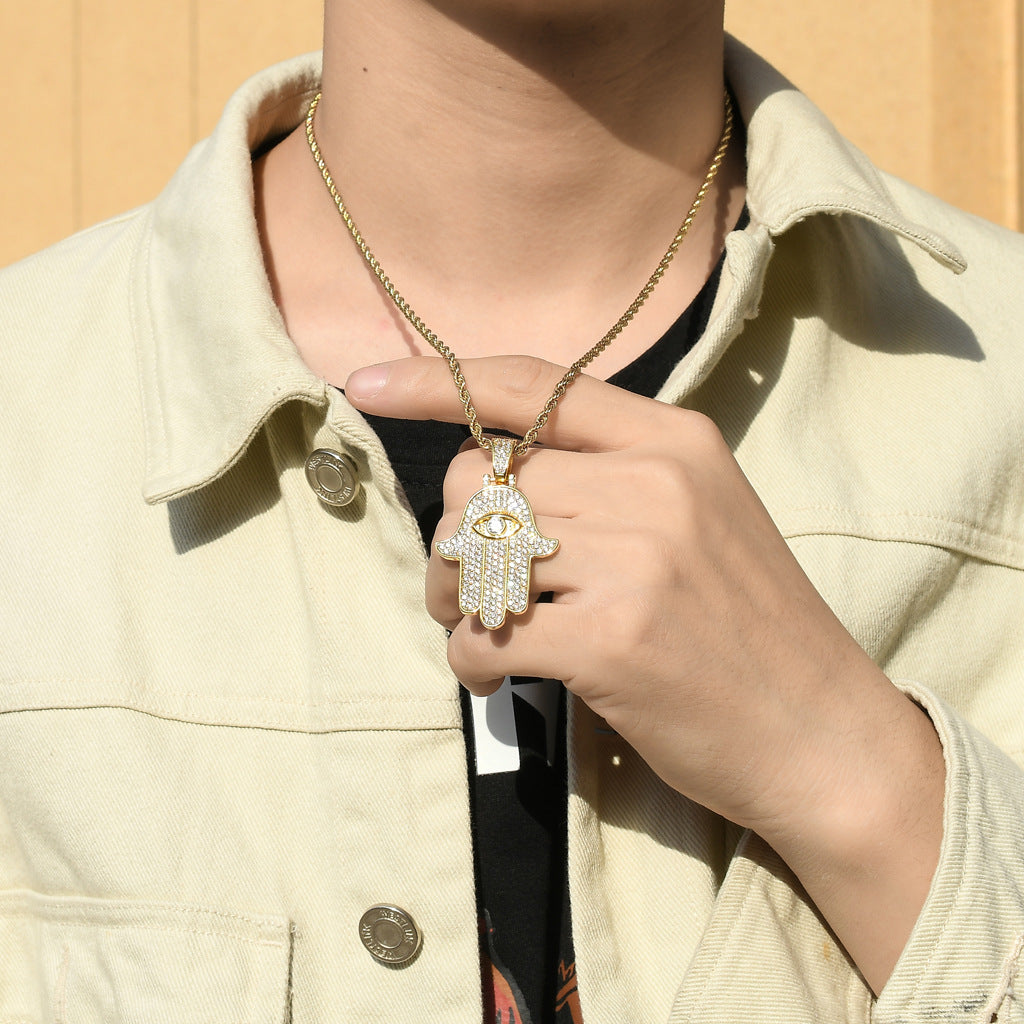 Iced Fatima's hand khamsah Pendant
