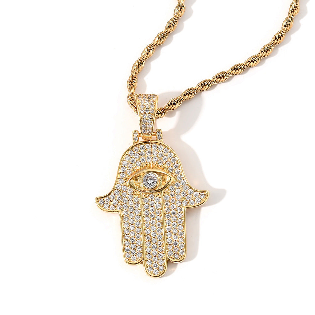 Iced Fatima's hand khamsah Pendant