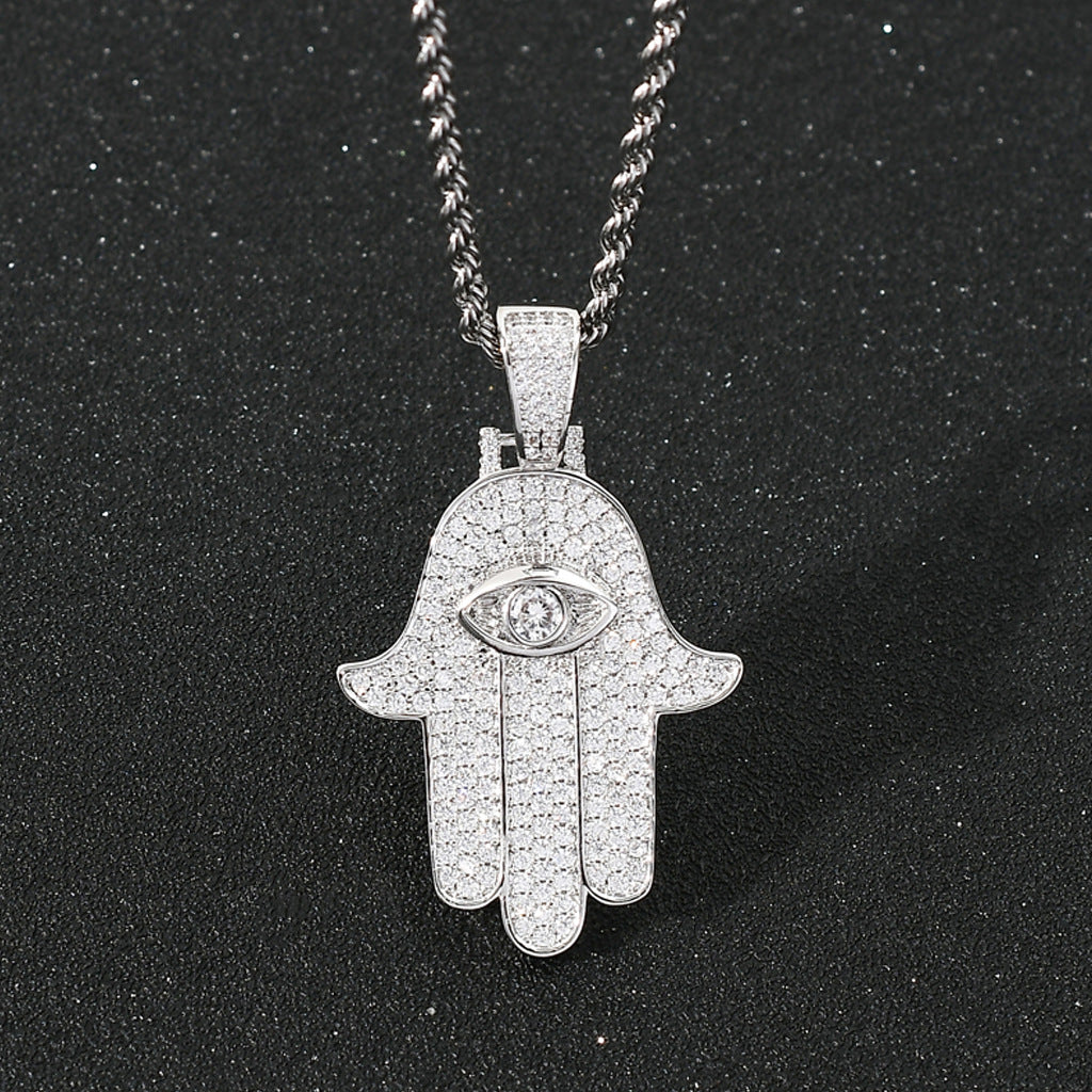 Iced Fatima's hand khamsah Pendant