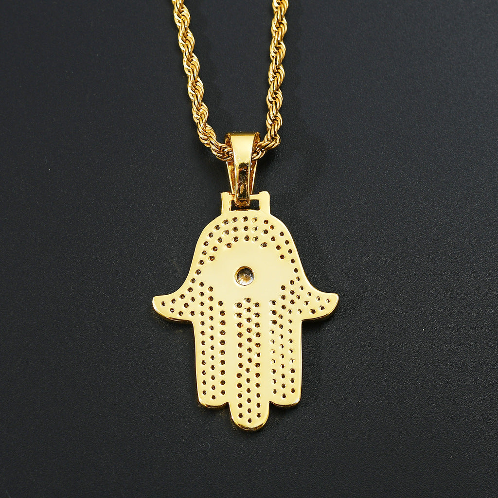 Iced Fatima's hand khamsah Pendant