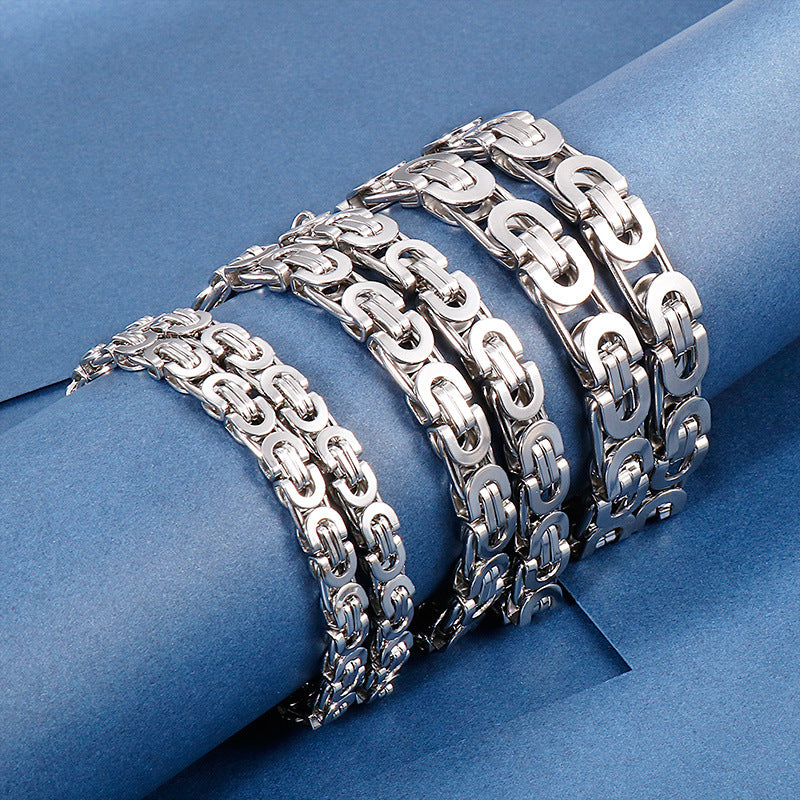Multi-Size Stainless Steel Byzantine Bracelet