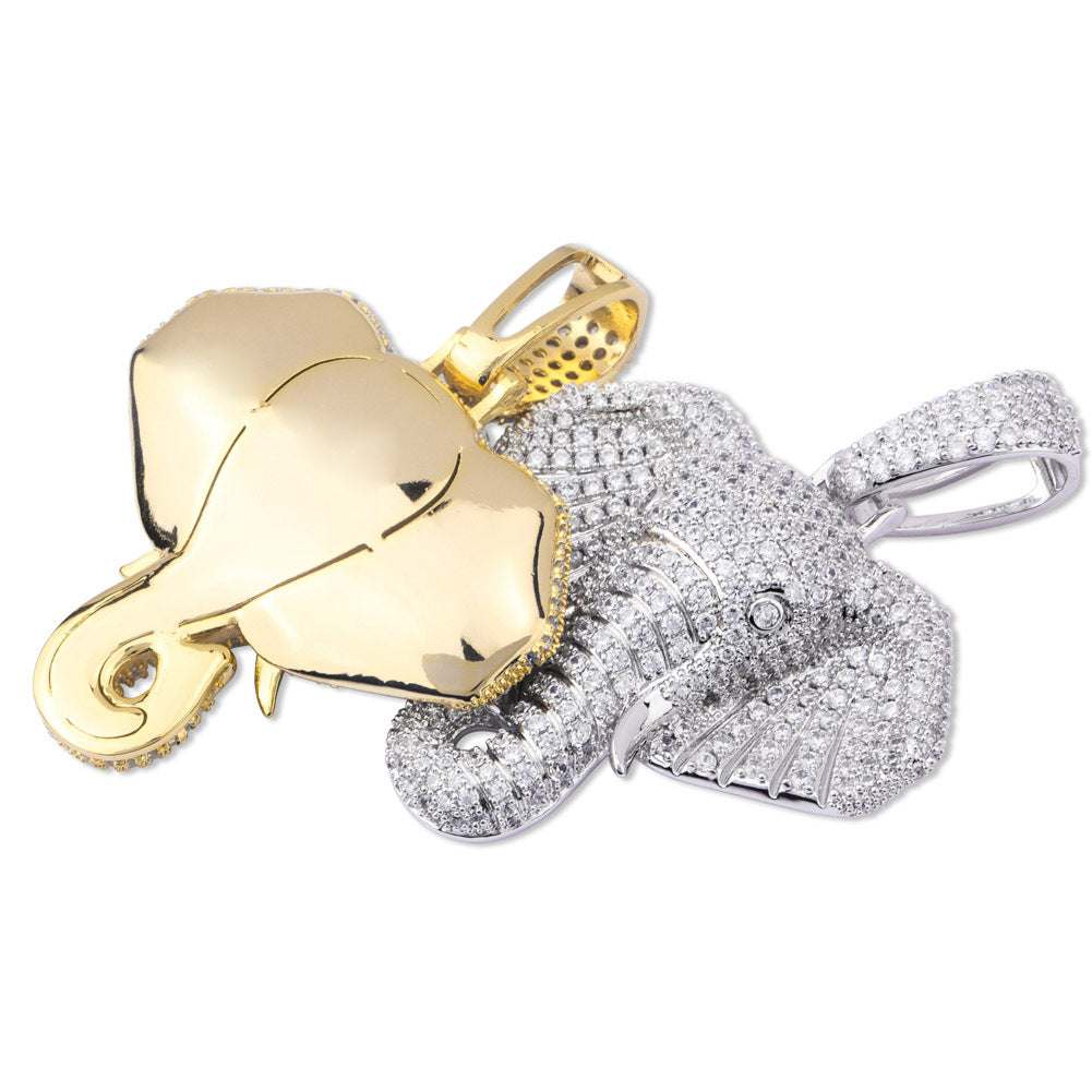 Iced Elephant Head Pendant