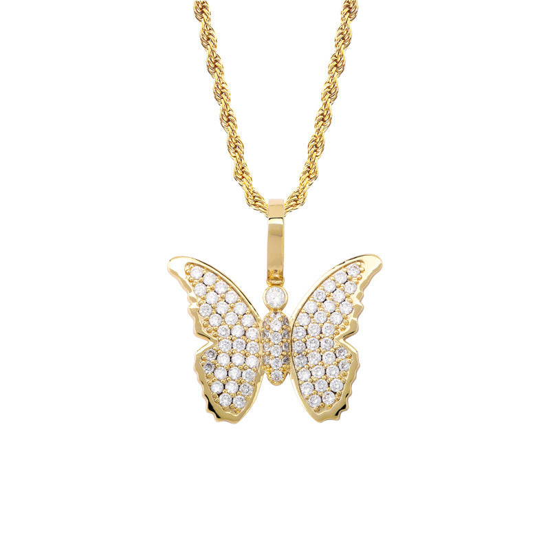 Iced Butterfly Pendant