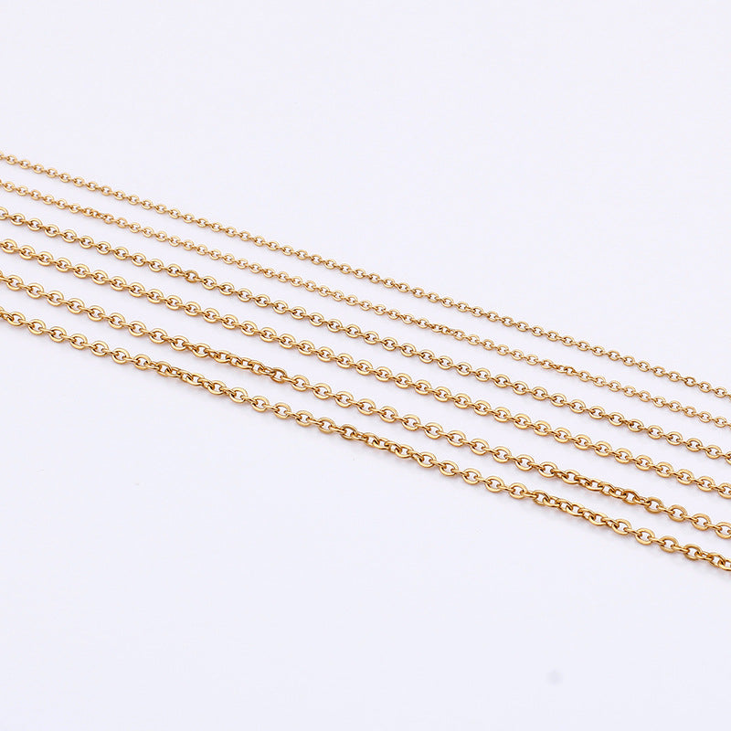 Multi-Size Stainless Steel Cable Chain in Gold