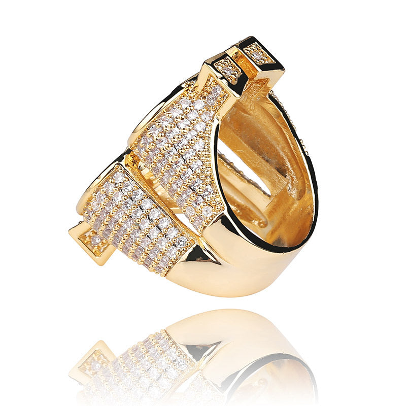 Iced Dollar Sign Money Hip Hop Ring