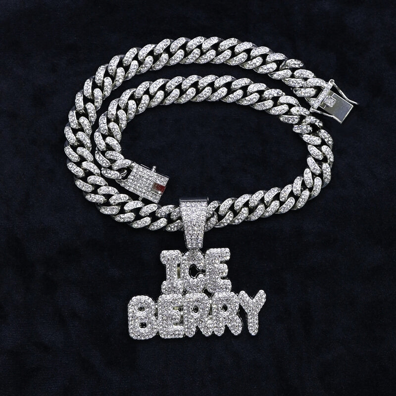 Ice Berry Letters Cuban Chain Hip Hop Pendant