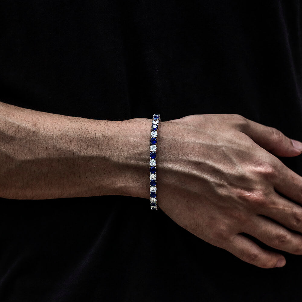 Iced Blue and White Zircon Boutique Tennis Bracelet