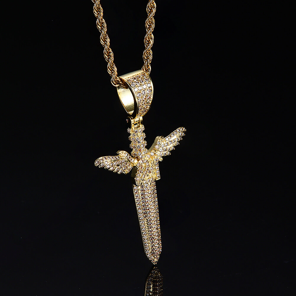 Iced Flying Wings Sword Pendant