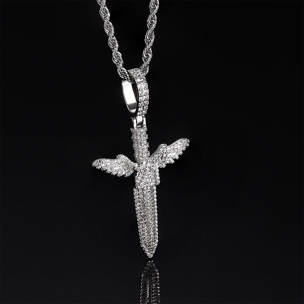 Iced Flying Wings Sword Pendant
