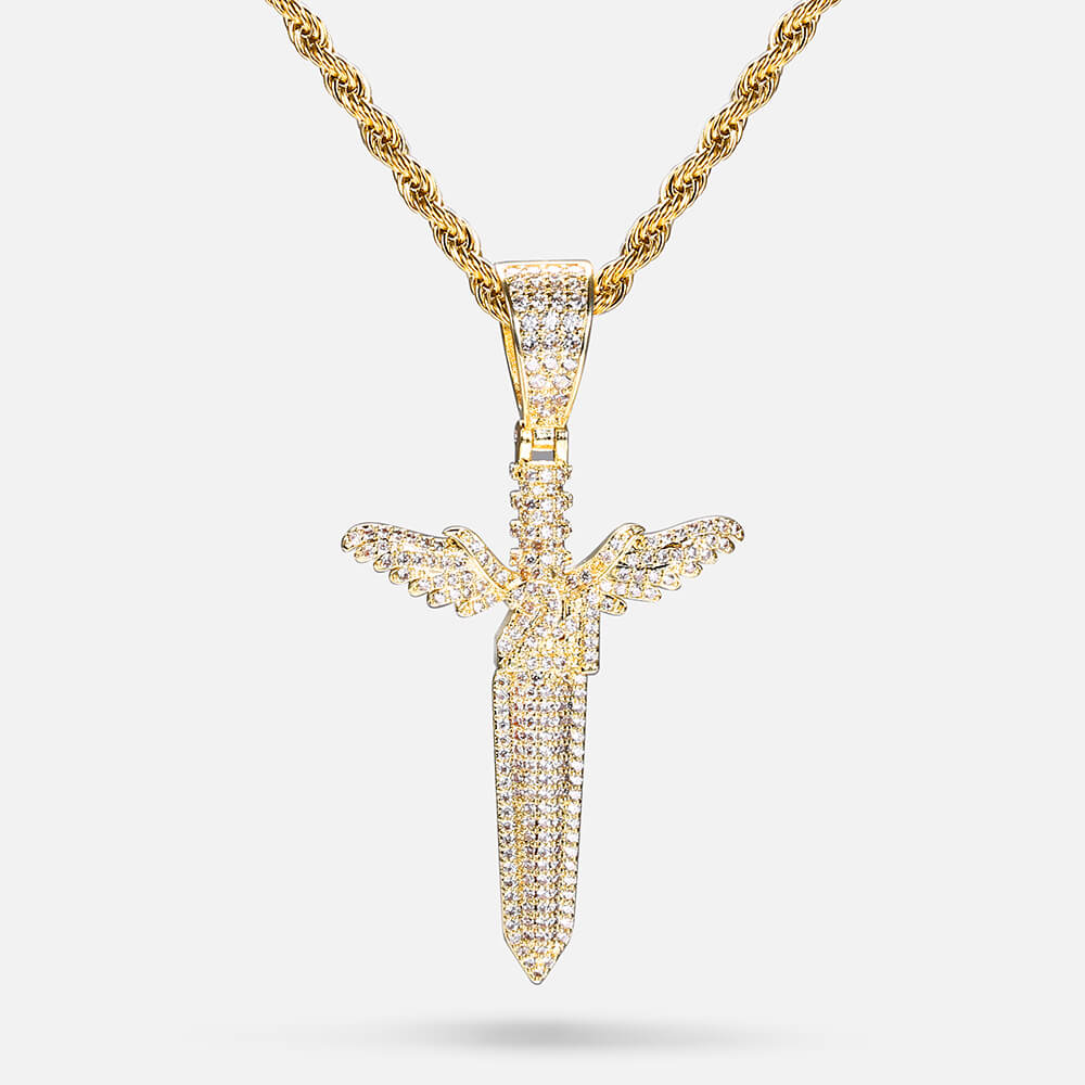 Iced Flying Wings Sword Pendant