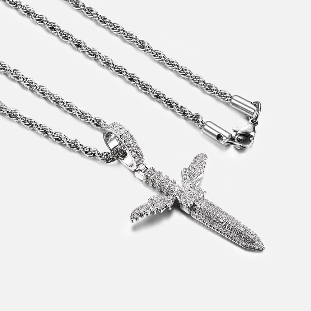Iced Flying Wings Sword Pendant
