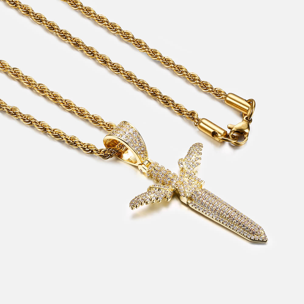 Iced Flying Wings Sword Pendant
