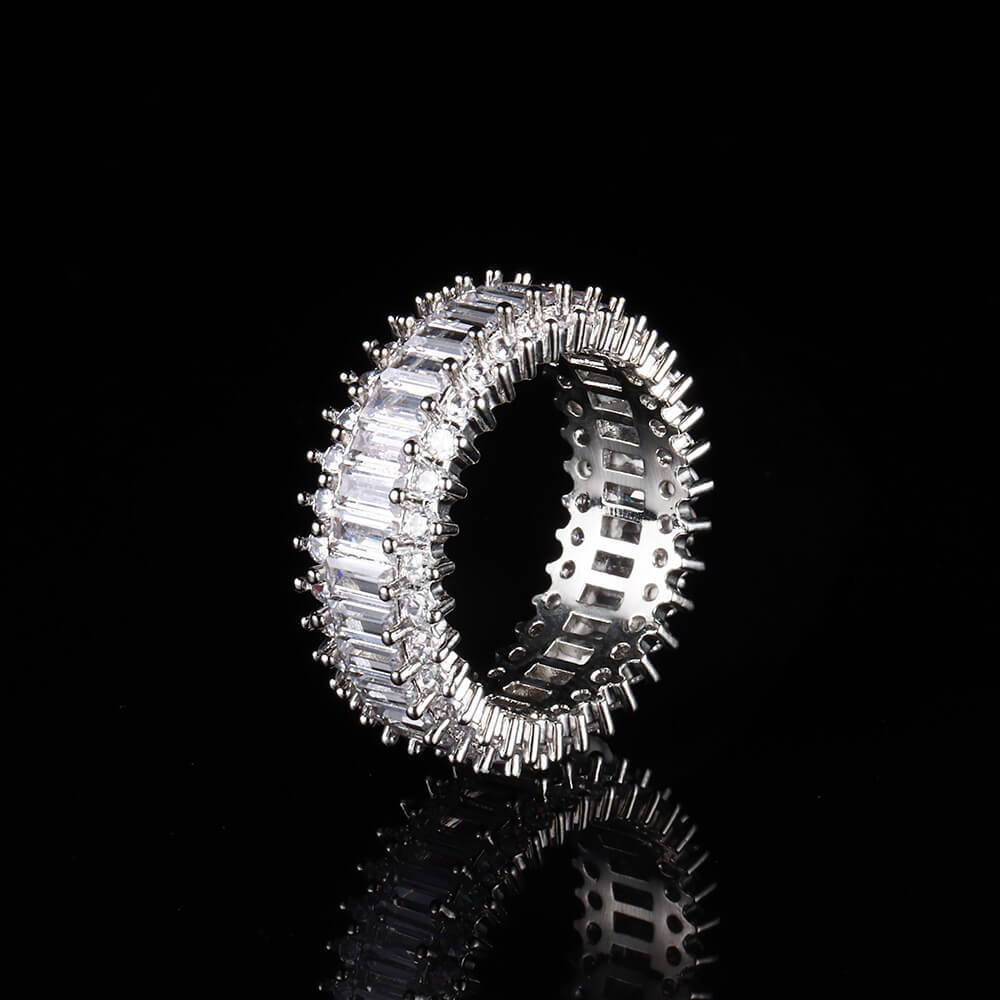Iced Hiphop Rectangle Gem Ring