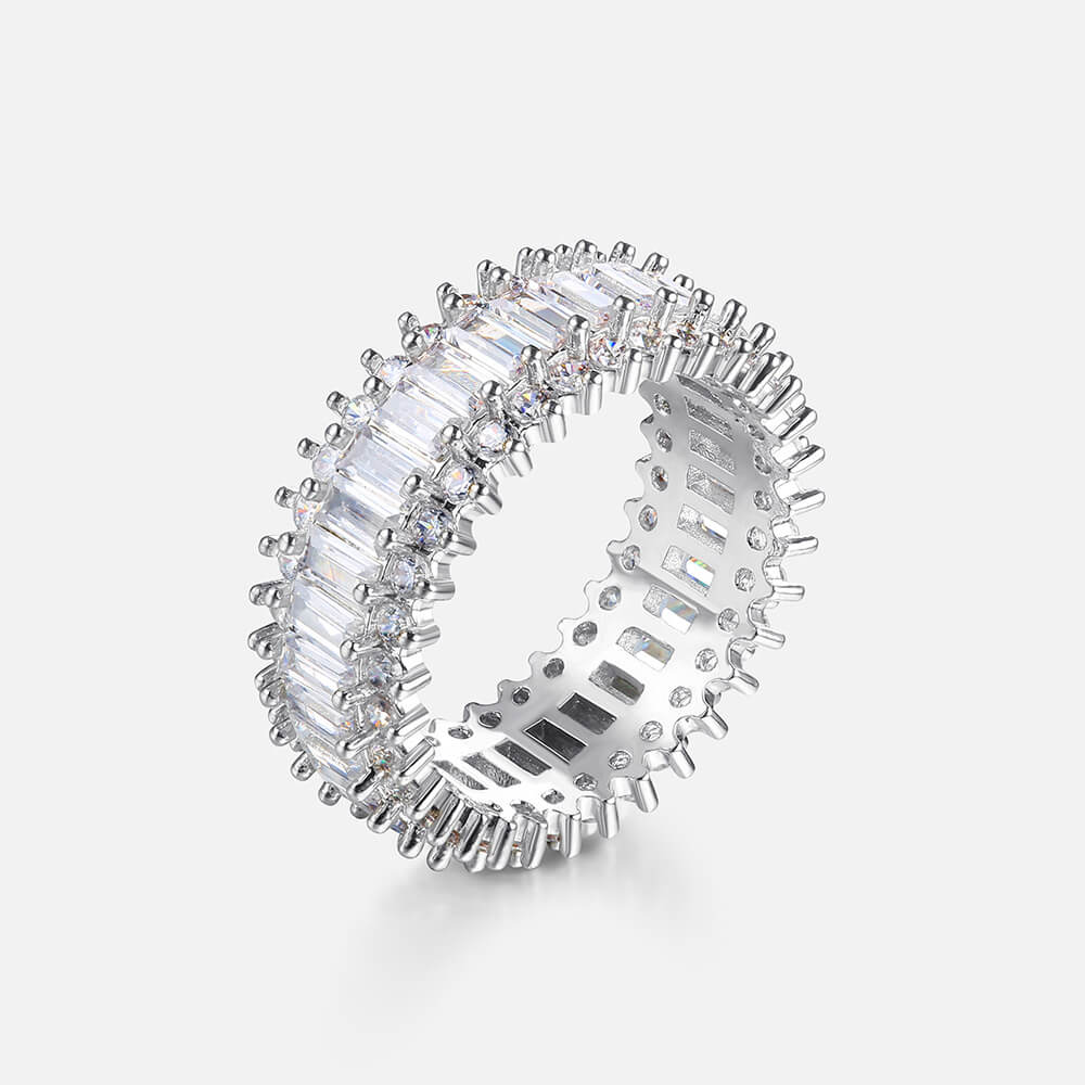 Iced Hiphop Rectangle Gem Ring