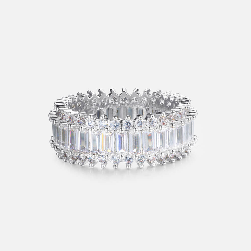 Iced Hiphop Rectangle Gem Ring
