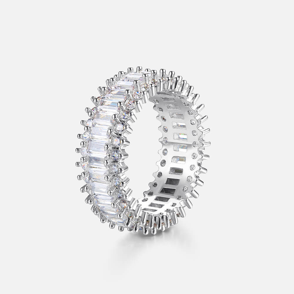Iced Hiphop Rectangle Gem Ring