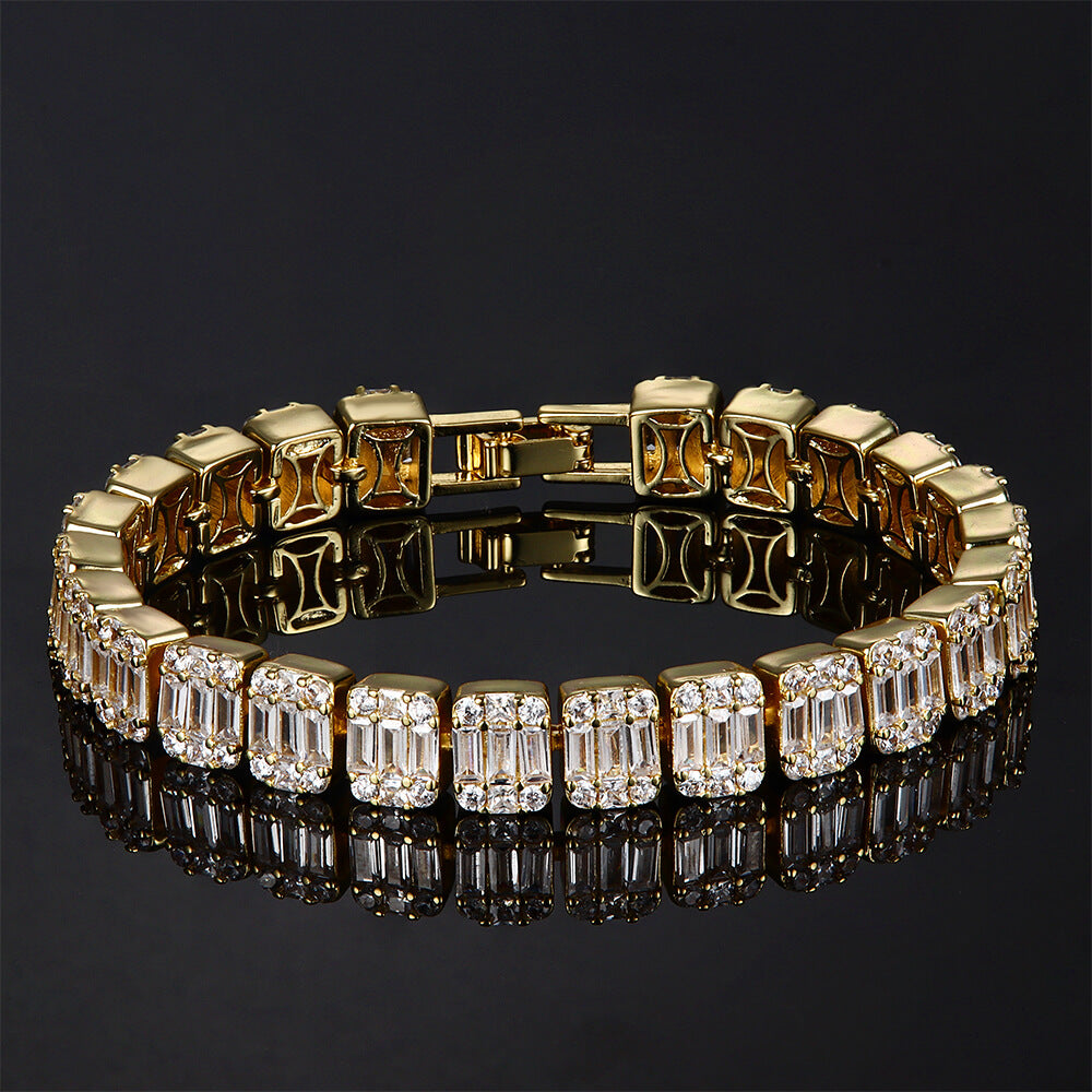 Iced Ladder Cubic Zircon Hip Hop Bracelet
