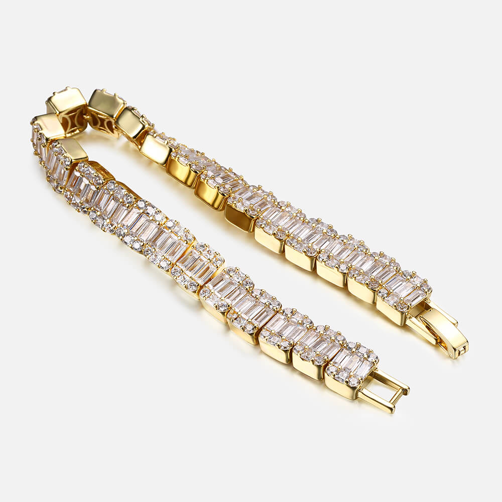 Iced Ladder Cubic Zircon Hip Hop Bracelet