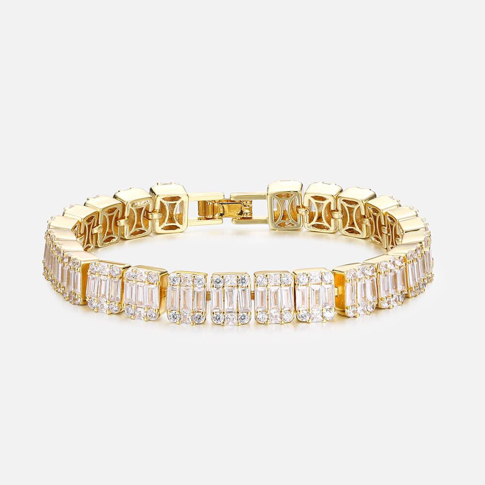 Iced Ladder Cubic Zircon Hip Hop Bracelet