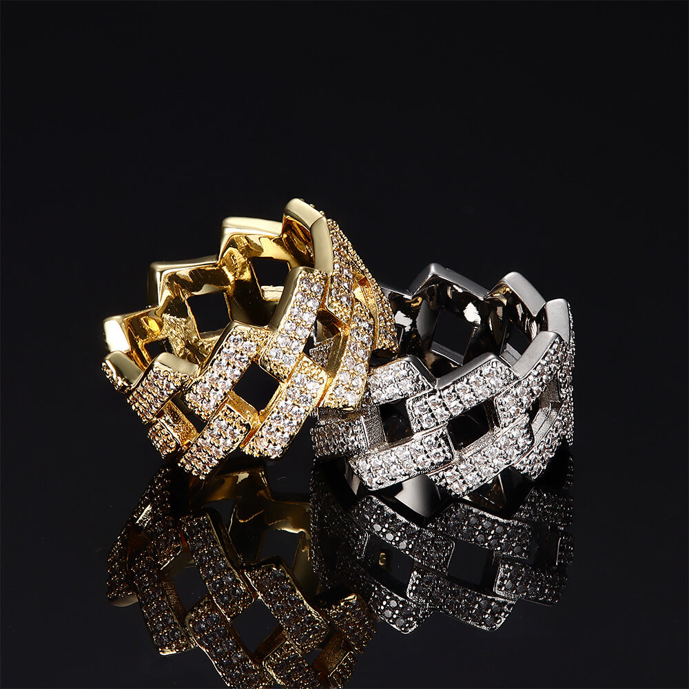 Iced Prong Cuban Chain Hip Hop Ring