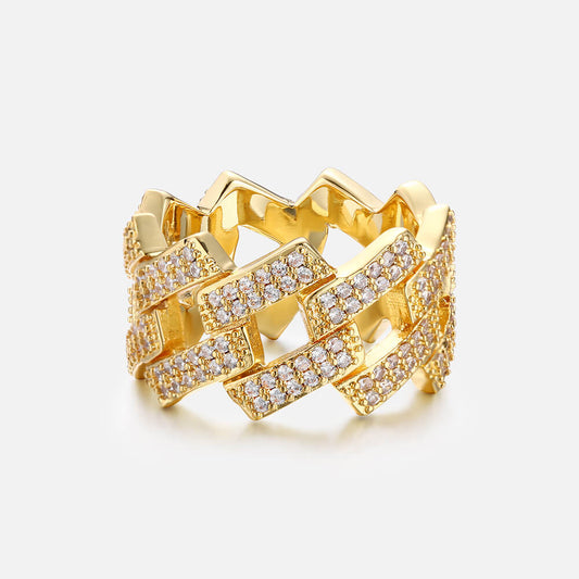 Iced Prong Cuban Chain Hip Hop Ring