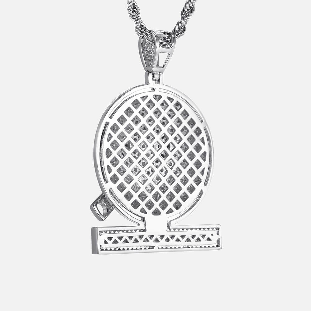 Iced Zipper Shut Up Emoji Pendant