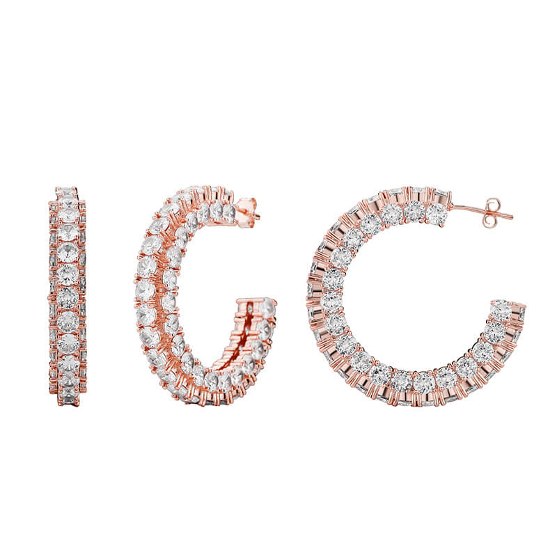 Large Exaggerated Full Rhinestone Hip Hop Earrings