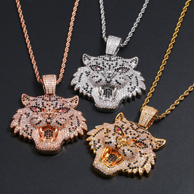 Leopard Head Zircon Hip Hop Pendant
