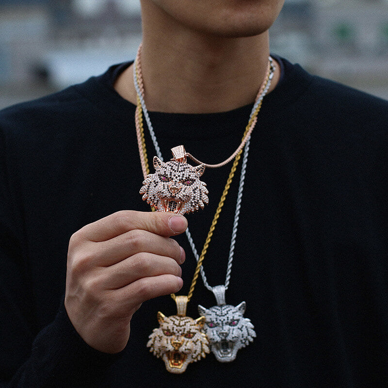 Leopard Head Zircon Hip Hop Pendant