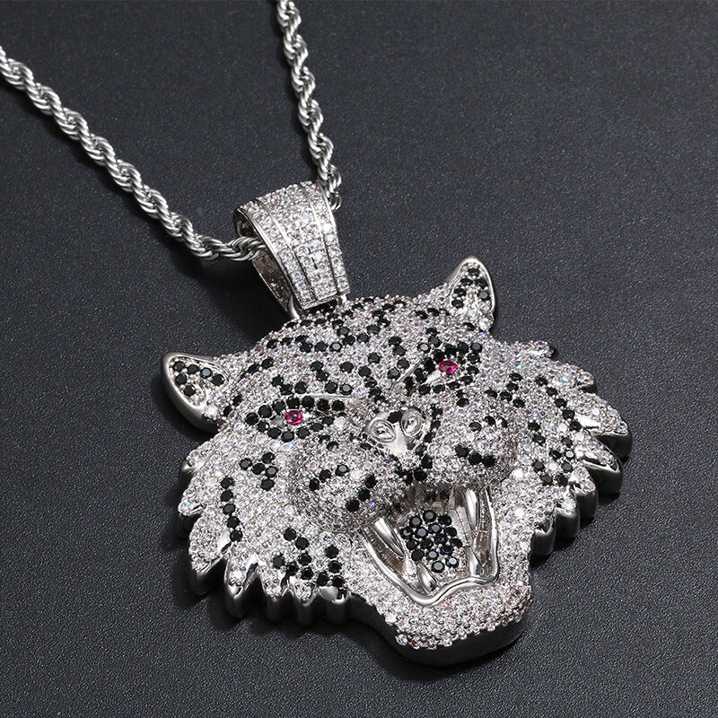 Leopard Head Zircon Hip Hop Pendant