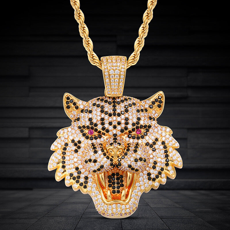 Leopard Head Zircon Hip Hop Pendant