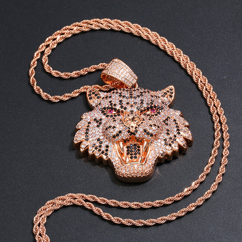 Leopard Head Zircon Hip Hop Pendant