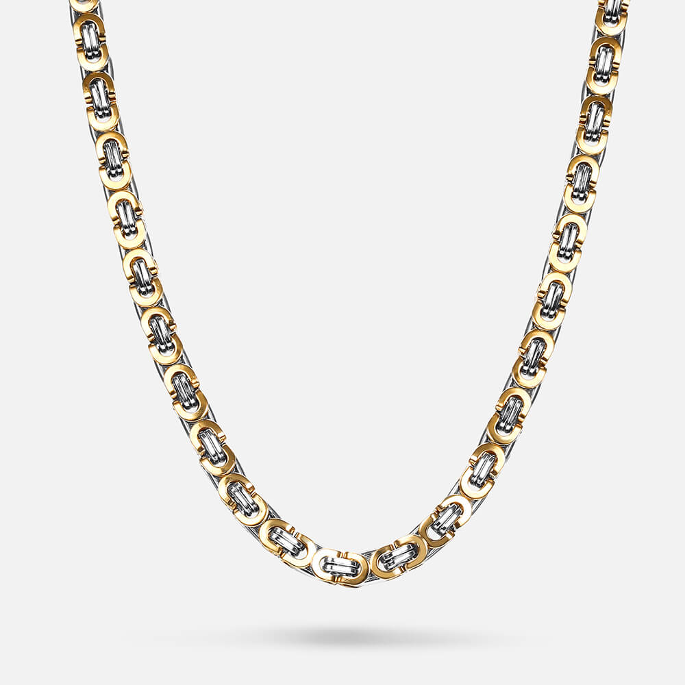 Multi-size Stainless Steel Byzantine Necklace