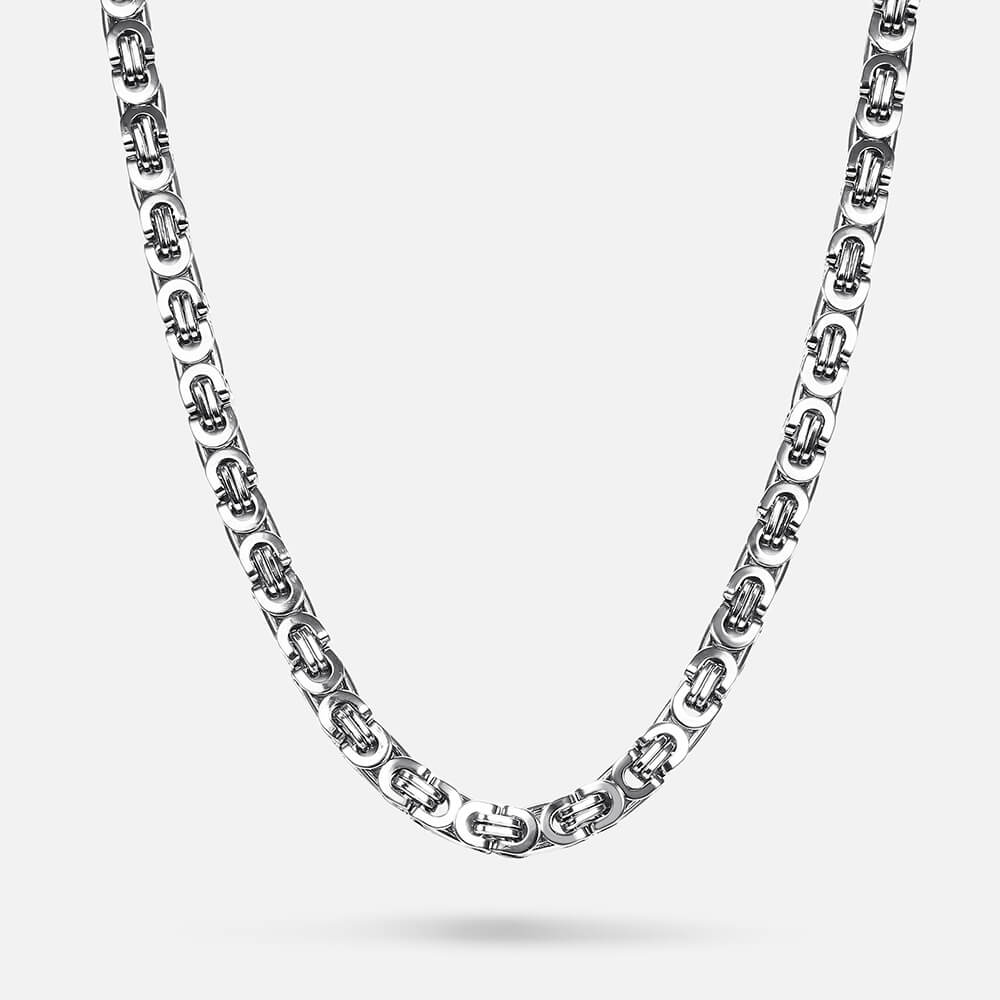 Multi-size Stainless Steel Byzantine Necklace