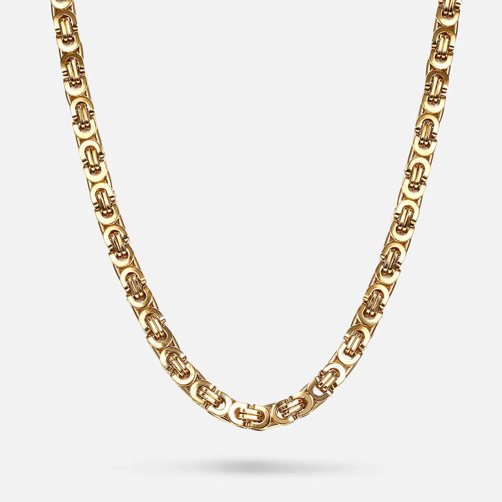 Multi-size Stainless Steel Byzantine Necklace