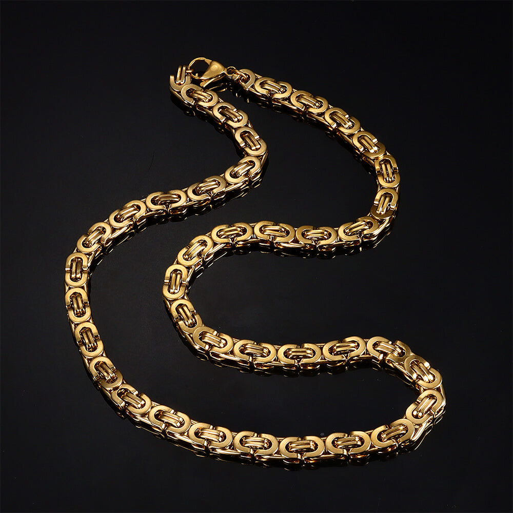 Multi-size Stainless Steel Byzantine Necklace