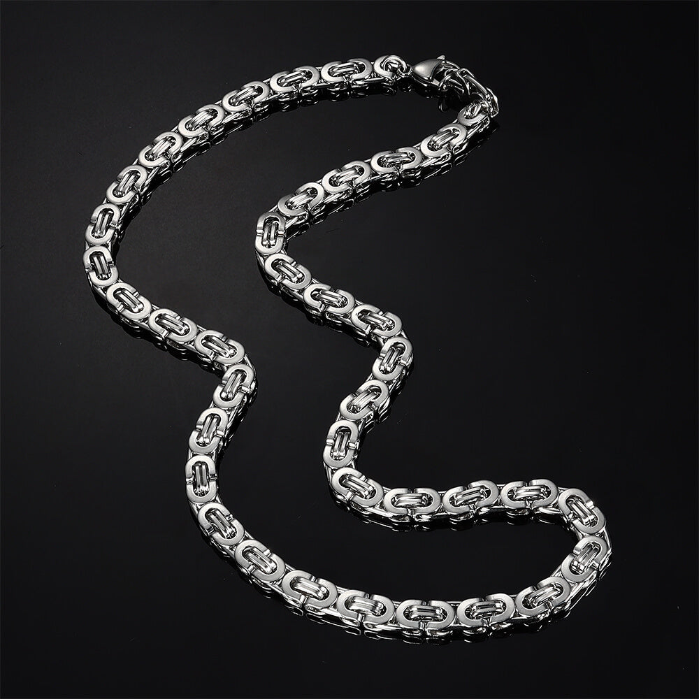 Multi-size Stainless Steel Byzantine Necklace