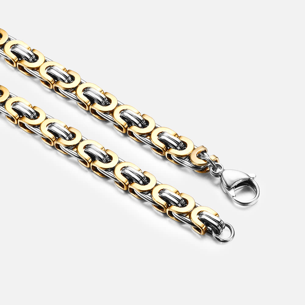 Multi-size Stainless Steel Byzantine Necklace