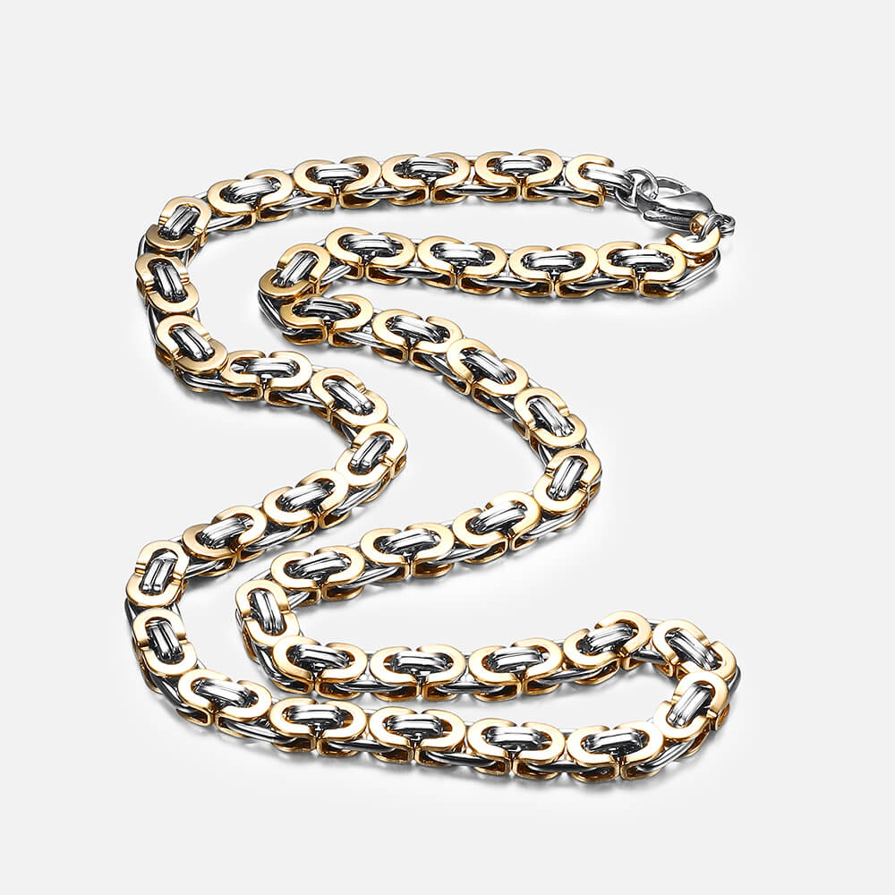 Multi-size Stainless Steel Byzantine Necklace