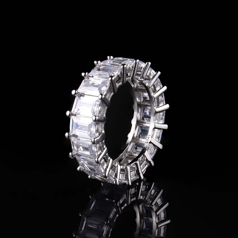 Rectangle Shape Hiphop Full Gems Ring