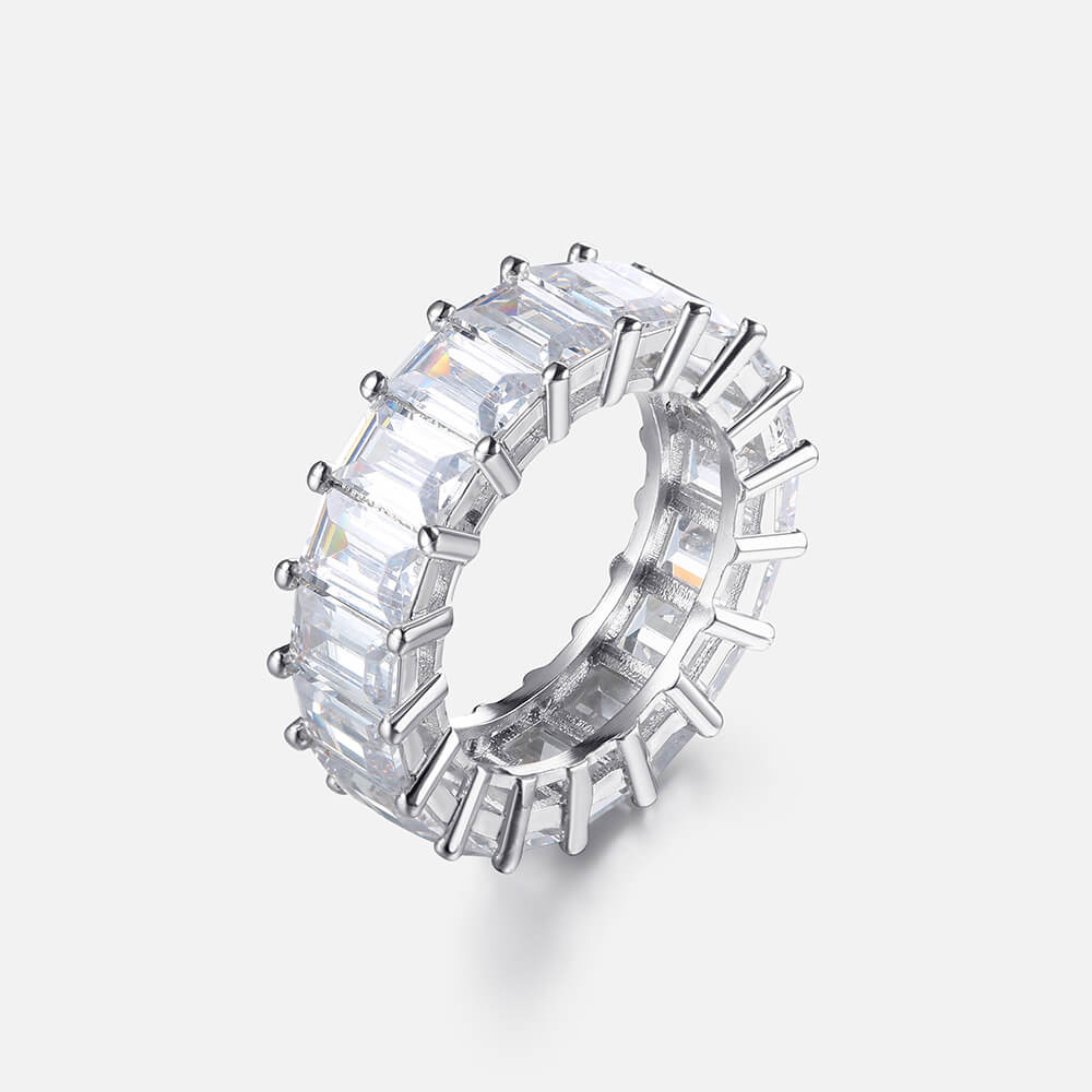 Rectangle Shape Hiphop Full Gems Ring