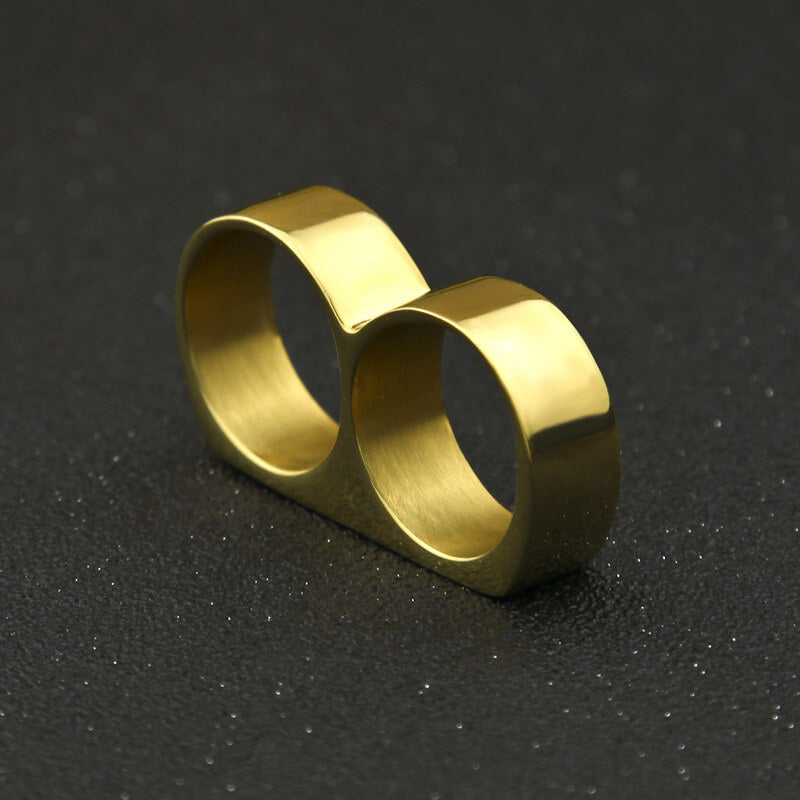 Rock Double Hole Diamond Men's Ring