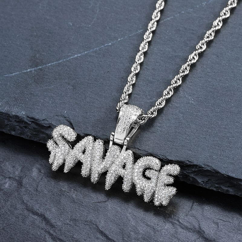 Savage Letters Hip Hop Pendant