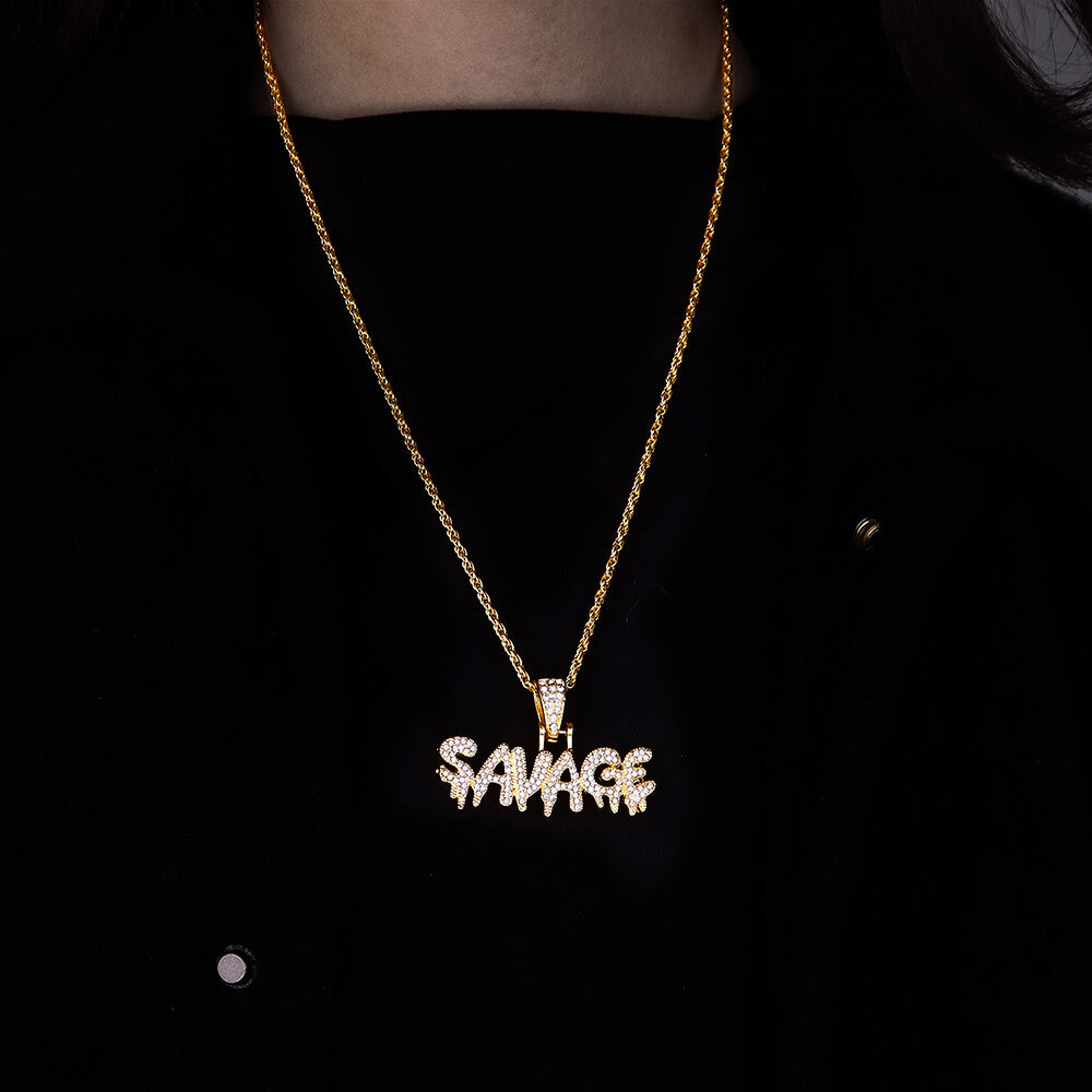 Savage Letters Hip Hop Pendant