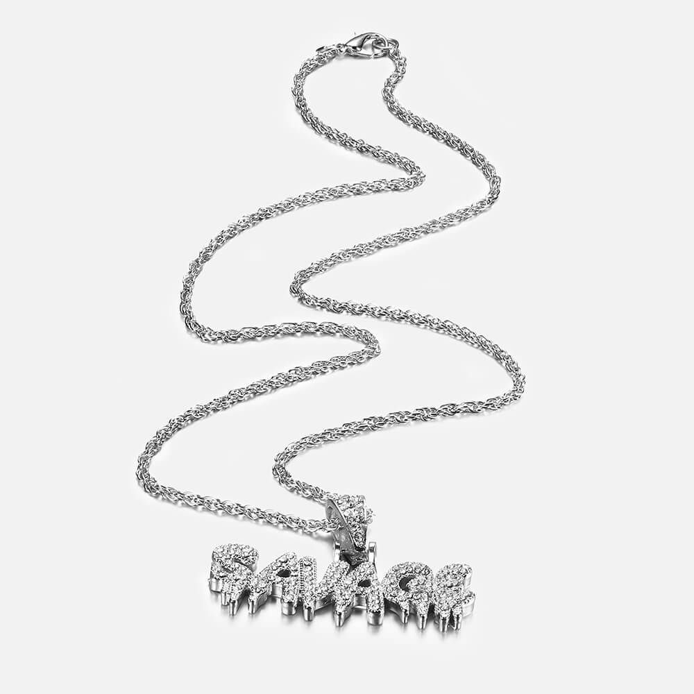 Savage Letters Hip Hop Pendant