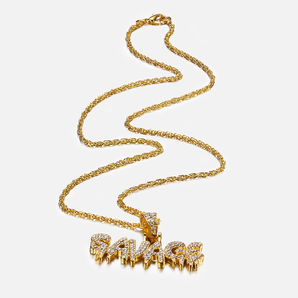 Savage Letters Hip Hop Pendant