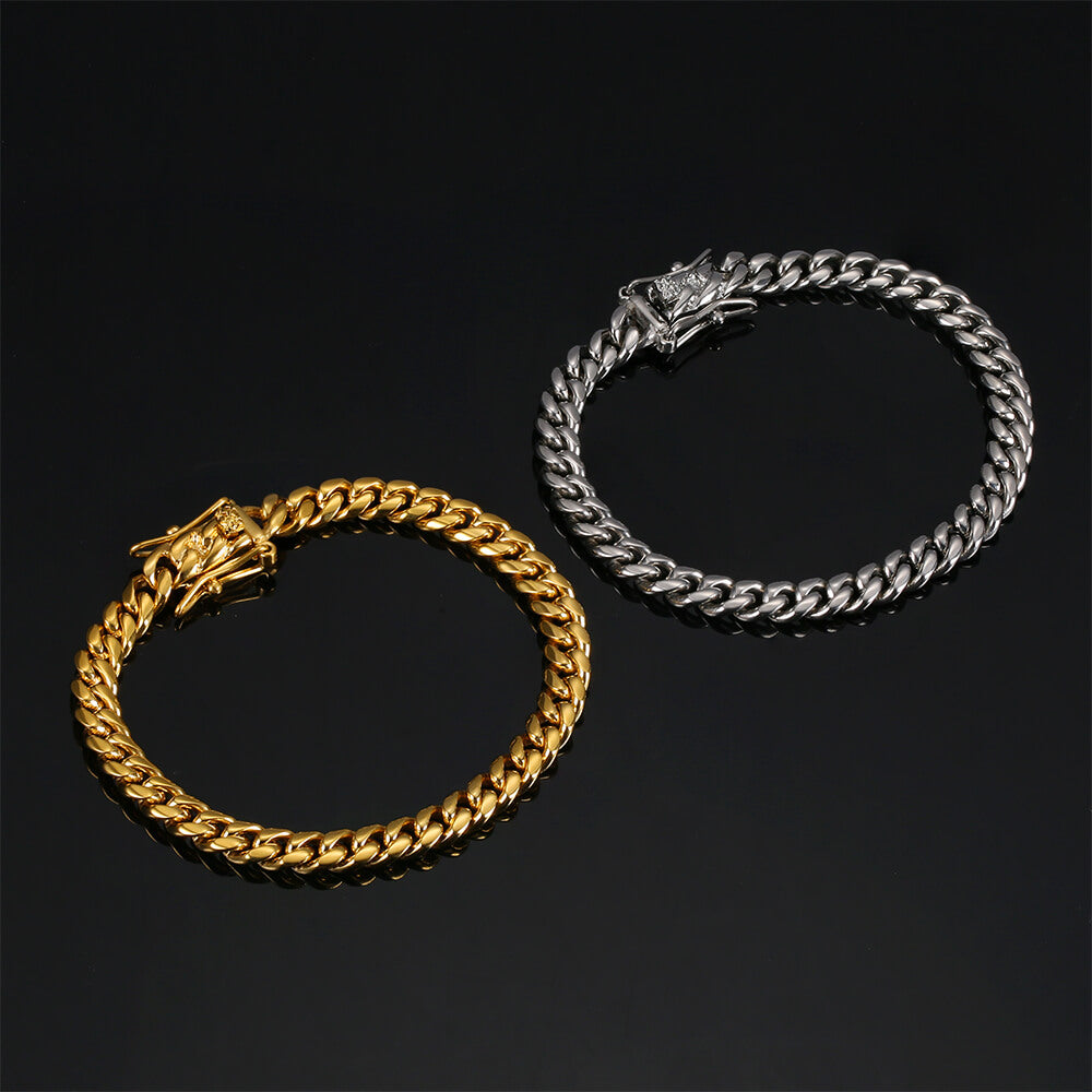 Simple Hip Hop Stainless Steel Cuban Bracelet